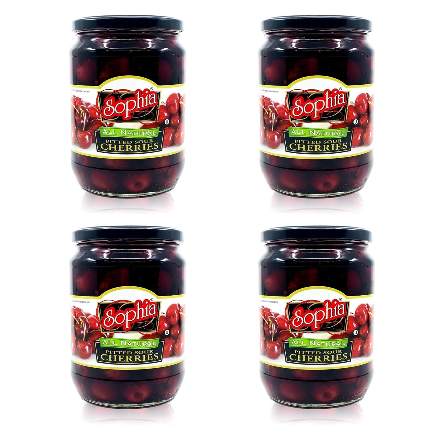 Sour Cherries Pitted 24oz Jar 4-Pack for Baking and Snacks