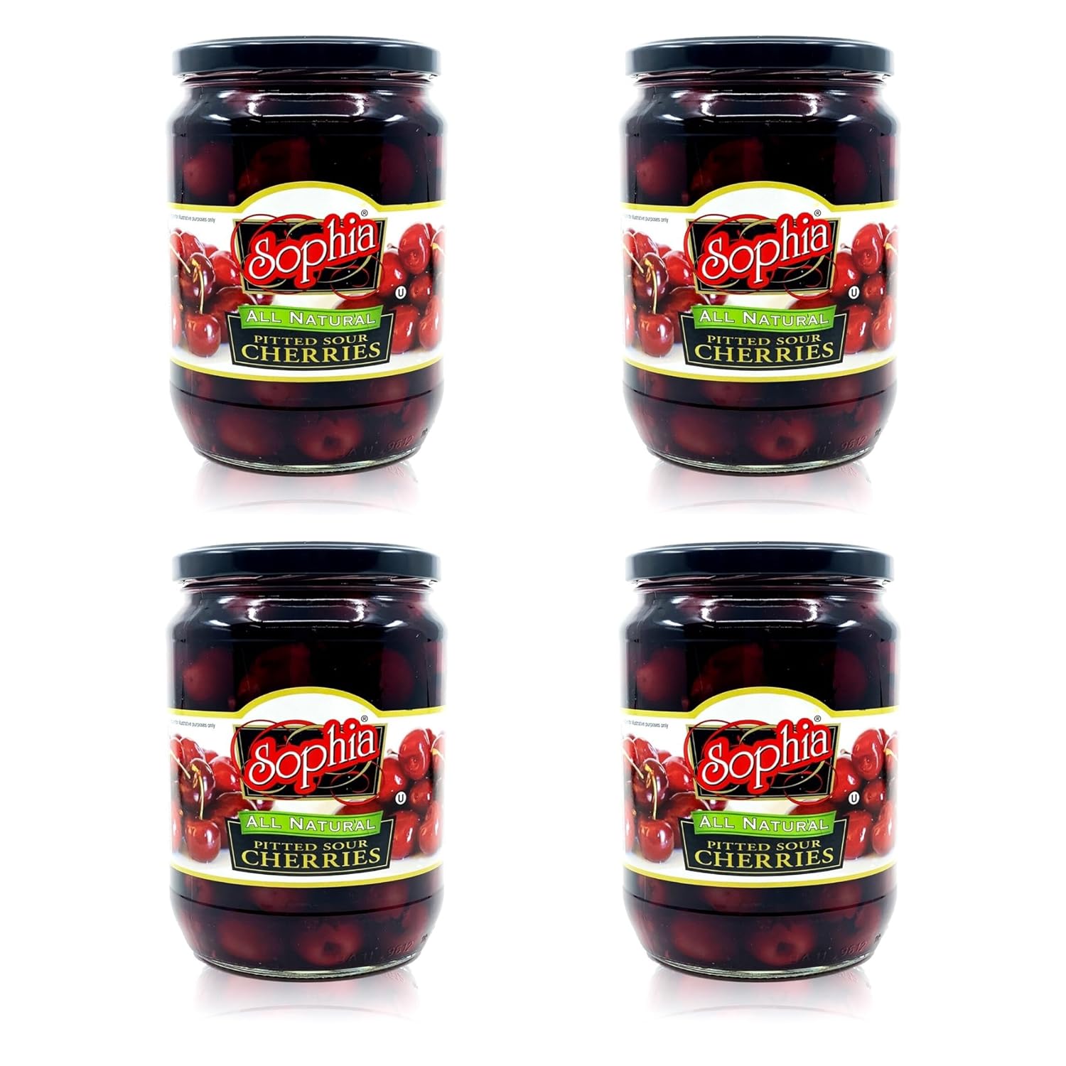 Sour Cherries Pitted 24oz Jar 4-Pack for Baking and Snacks
