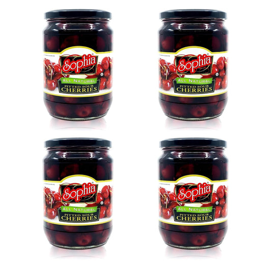 Sour Cherries Pitted 24oz Jar 4-Pack for Baking and Snacks