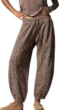Leopard Pants for Women Baggy Sweatpants with Pockets - Cozy Fit