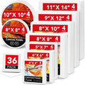 Canvas Boards for Painting 36 Pack - Multi Size Cotton Panels