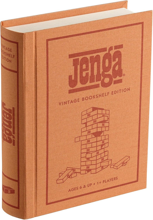 JENGA Vintage Bookshelf Edition - Classic Fun for All Ages