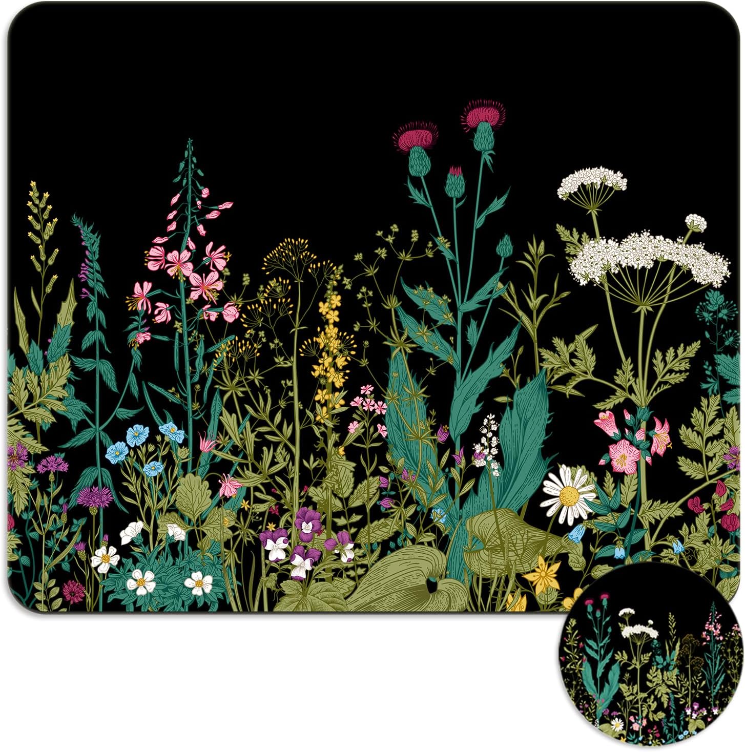 iDonzon Square Mouse Pad Set - Non-Slip Soft Surface, Splash Resistant, Portable Design