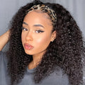 Kinky Curly Headband Wig Human Hair 24in - Natural Look and Easy Wear
