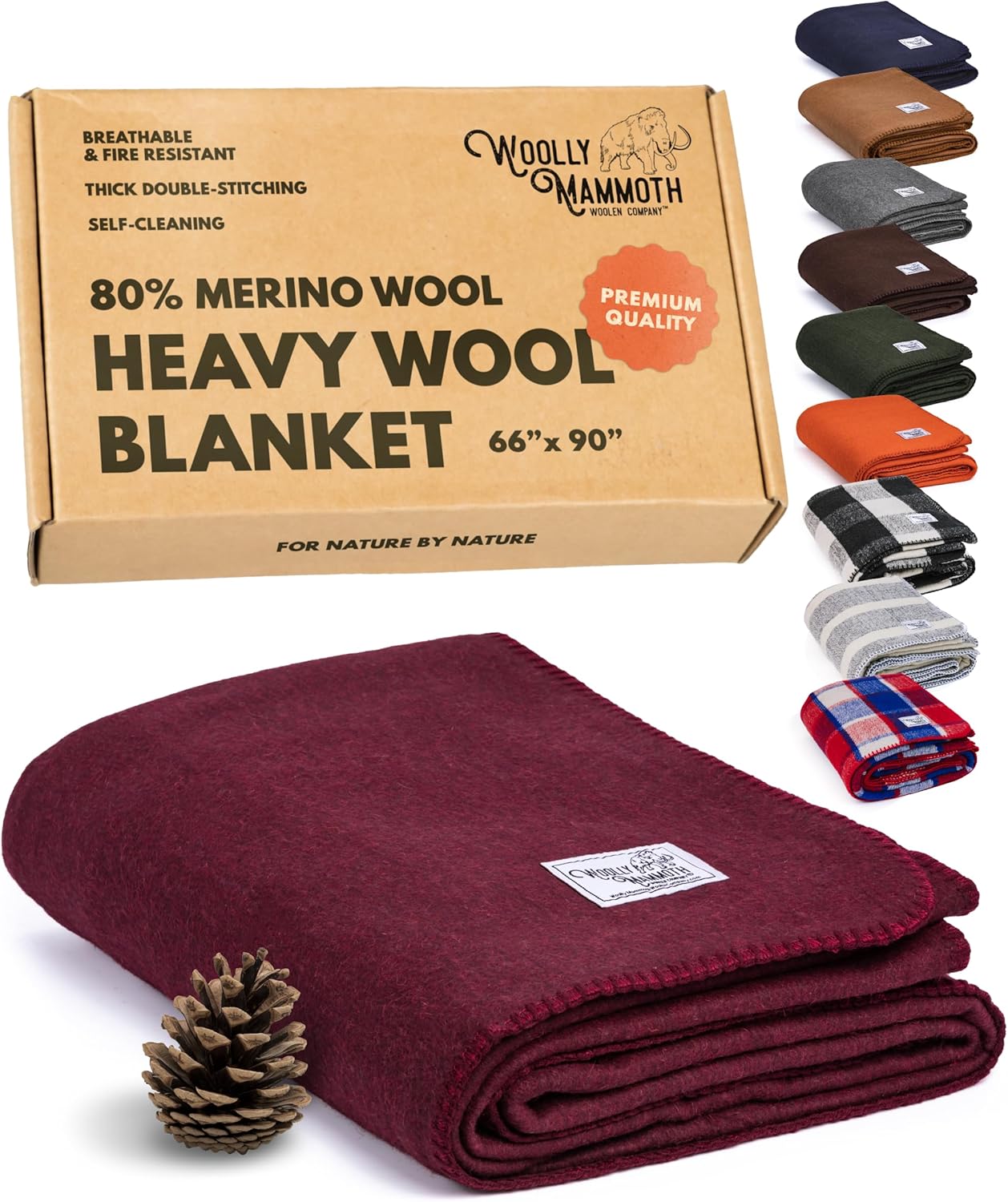Woolly Mammoth Merino Wool Throw Blanket for Outdoor Adventures