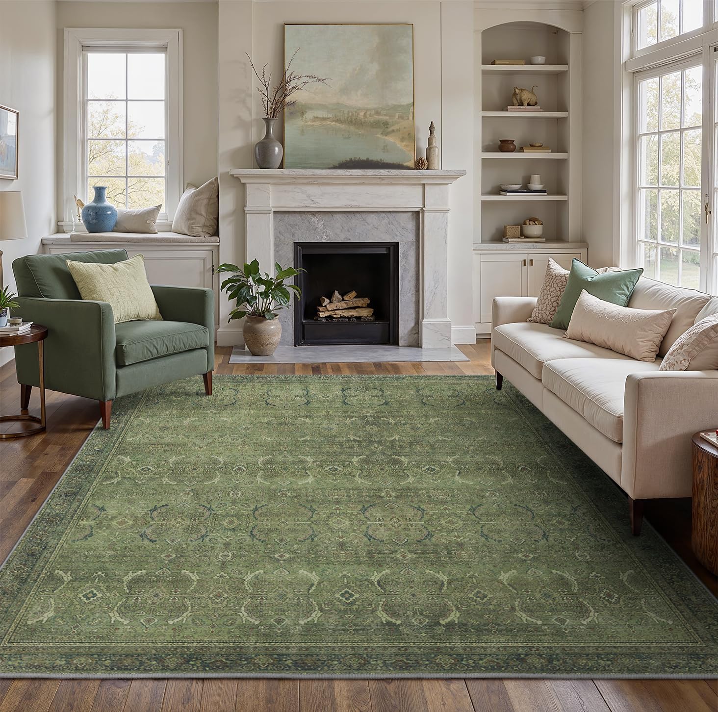 9X12 Area Rugs Machine Washable Vintage Boho Soft Distressed