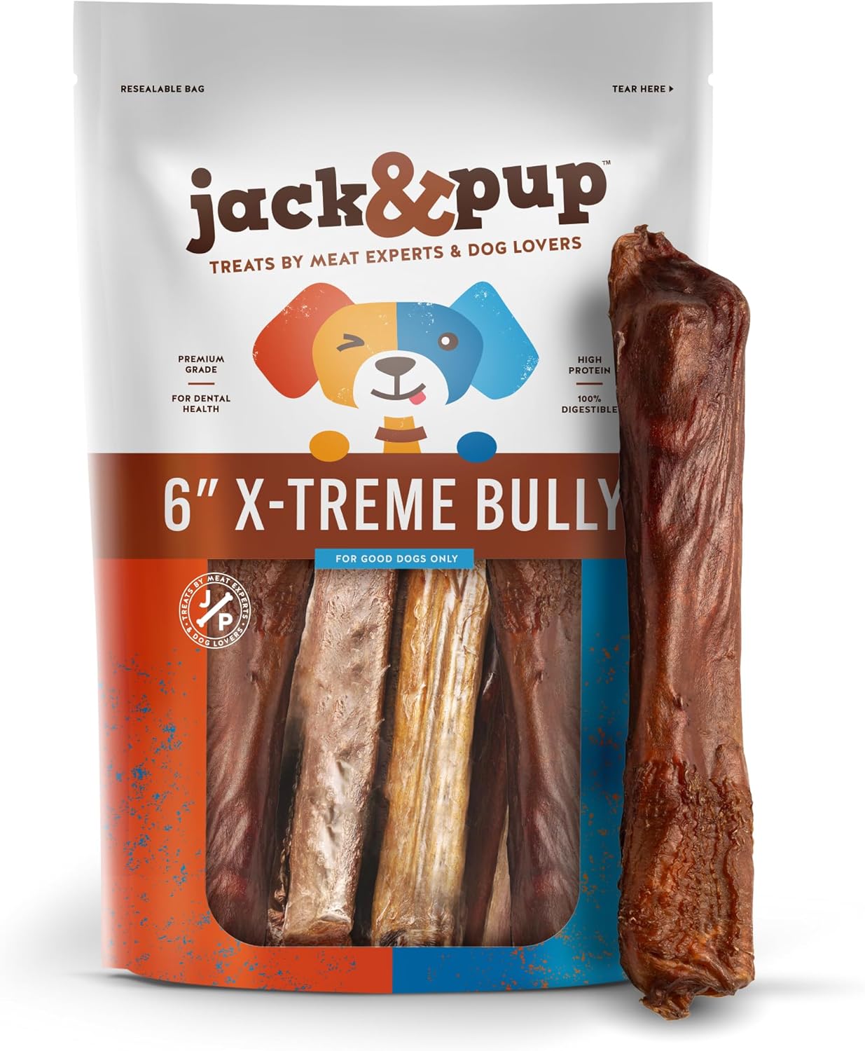 X-treme Bully Sticks for Large Dogs - 3X Longer Lasting Chews