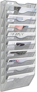 PAG Hanging Wall File Holder Organizer Mail Sorter 10 Pockets - Space