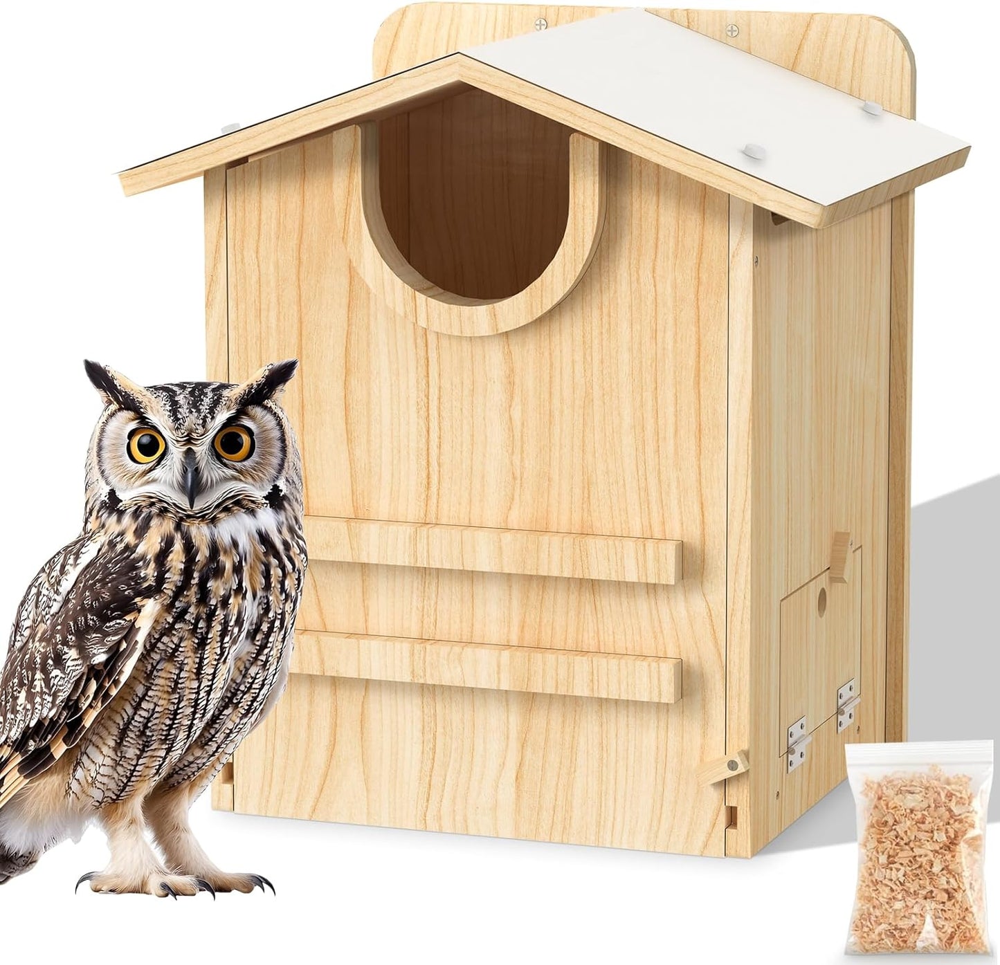 Owl House Nesting Box for Outside - Weatherproof and Durable