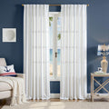 Blue and White Striped Curtains 108 in Length - Light Filtering