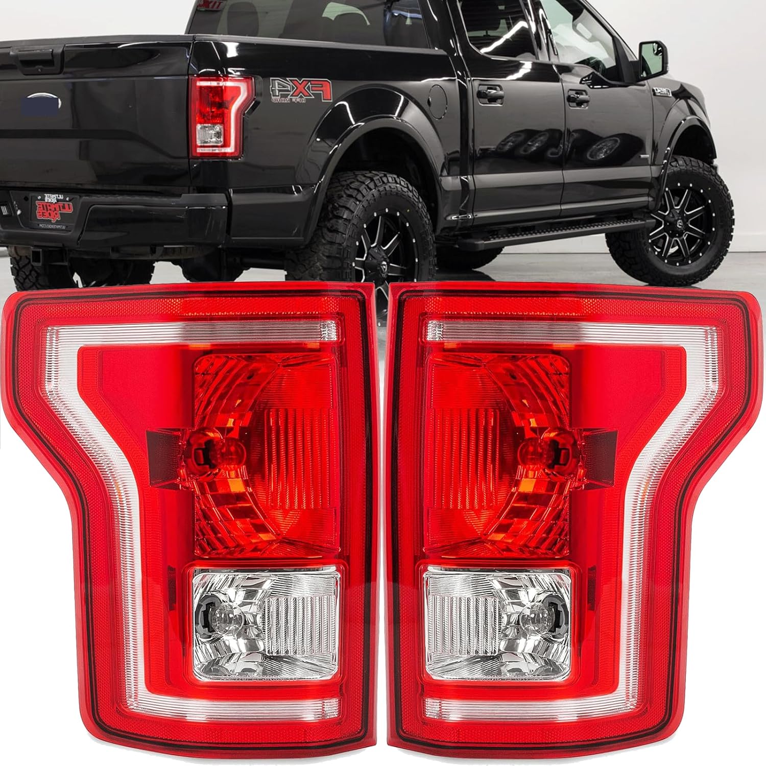 Driver and Passenger Side Tail Lights for 2015-2017 Ford F-150