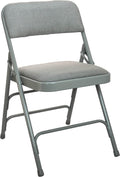 Grey Padded Metal Folding Chair - Comfortable, Sturdy Seating
