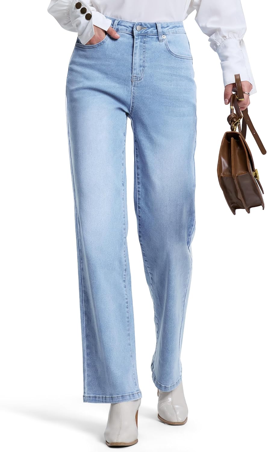 SEVEGO Women's Tall Straight Leg Jeans for Casual Style