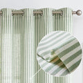 Linen Stripe Green Curtains 63 in - Light Filtering Sage Pinstripe