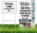 Tacmaster Wire Metal Yard H Stakes for Durable Lawn Signs