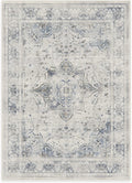 RUGGABLE Washable Vintage Area Rug Sarrah Blue Quartz 5x7 - Machine