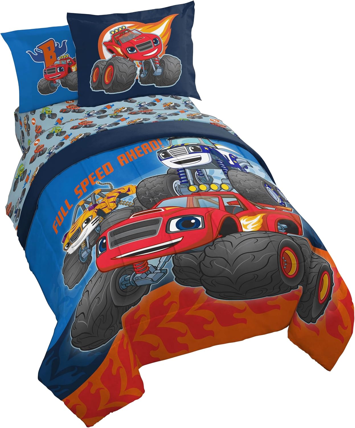 Blaze and The Monster Machines Kids Comforter Set for Twin Beds