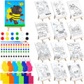 Tenceur 48 Pc Kids Paint Party Favors Set with Easels - Party Ready