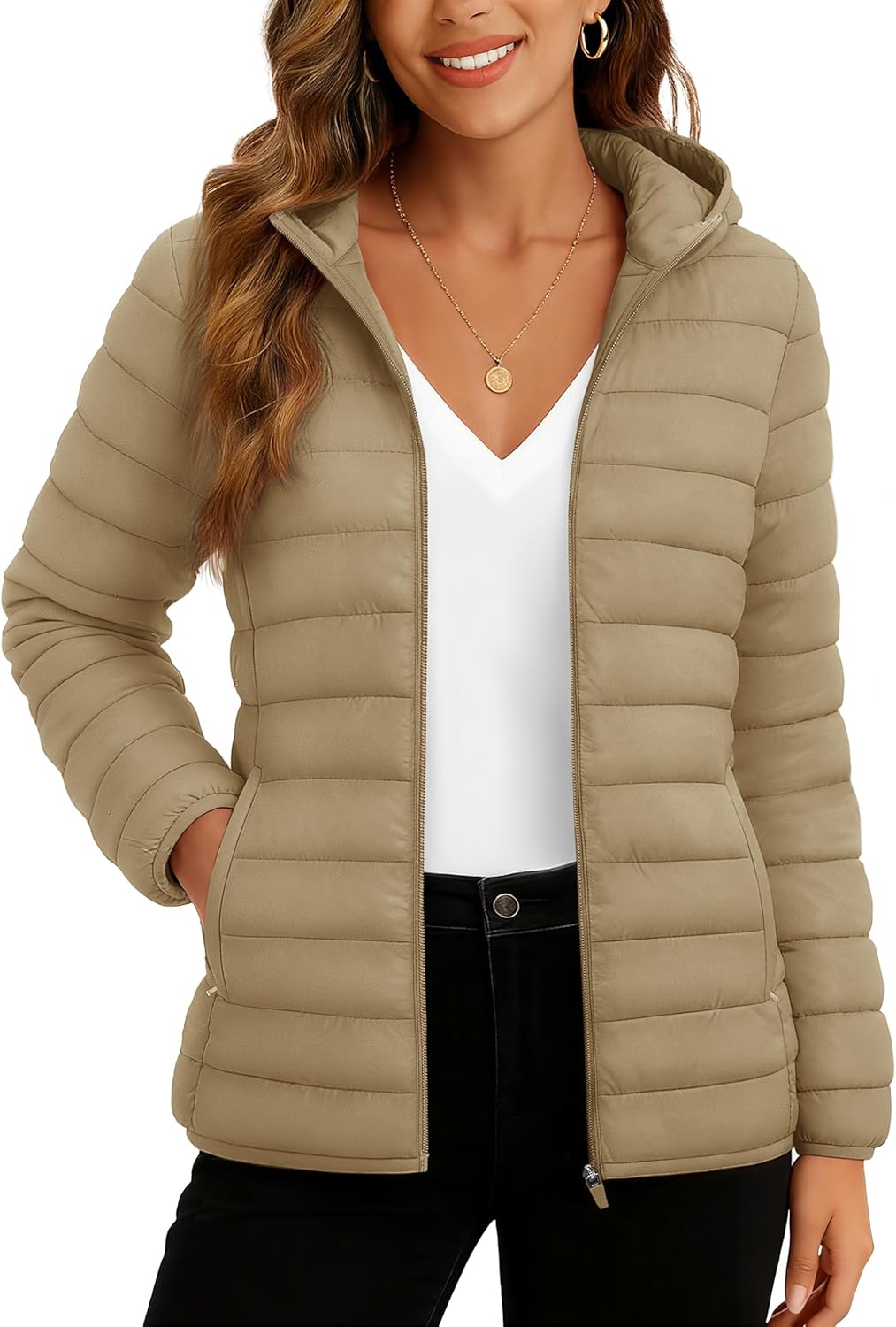 TACVASEN Women's Lightweight Puffer Jacket for Winter Comfort