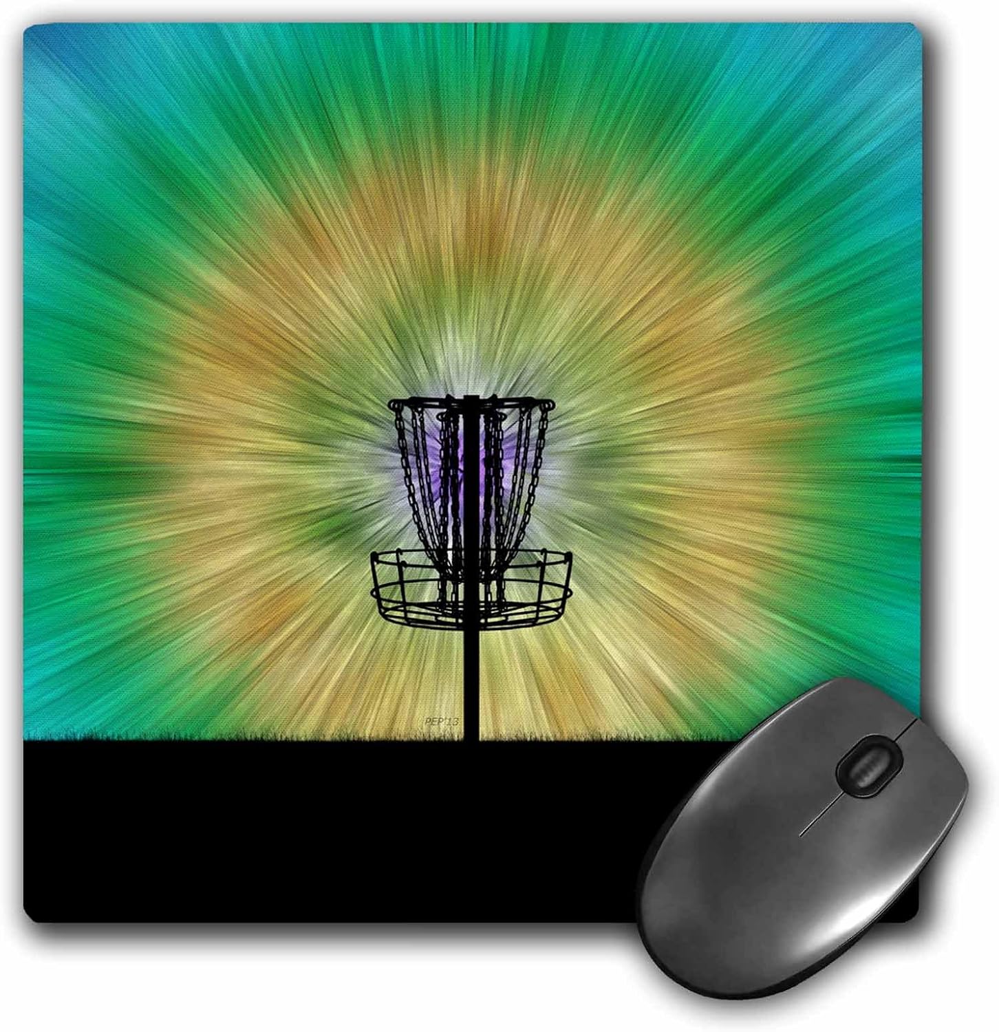 Colorful Tie Dye Disc Golf Mouse Pad