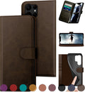 DuckSky Compatible Samsung Galaxy S25 Ultra Genuine Leather Wallet