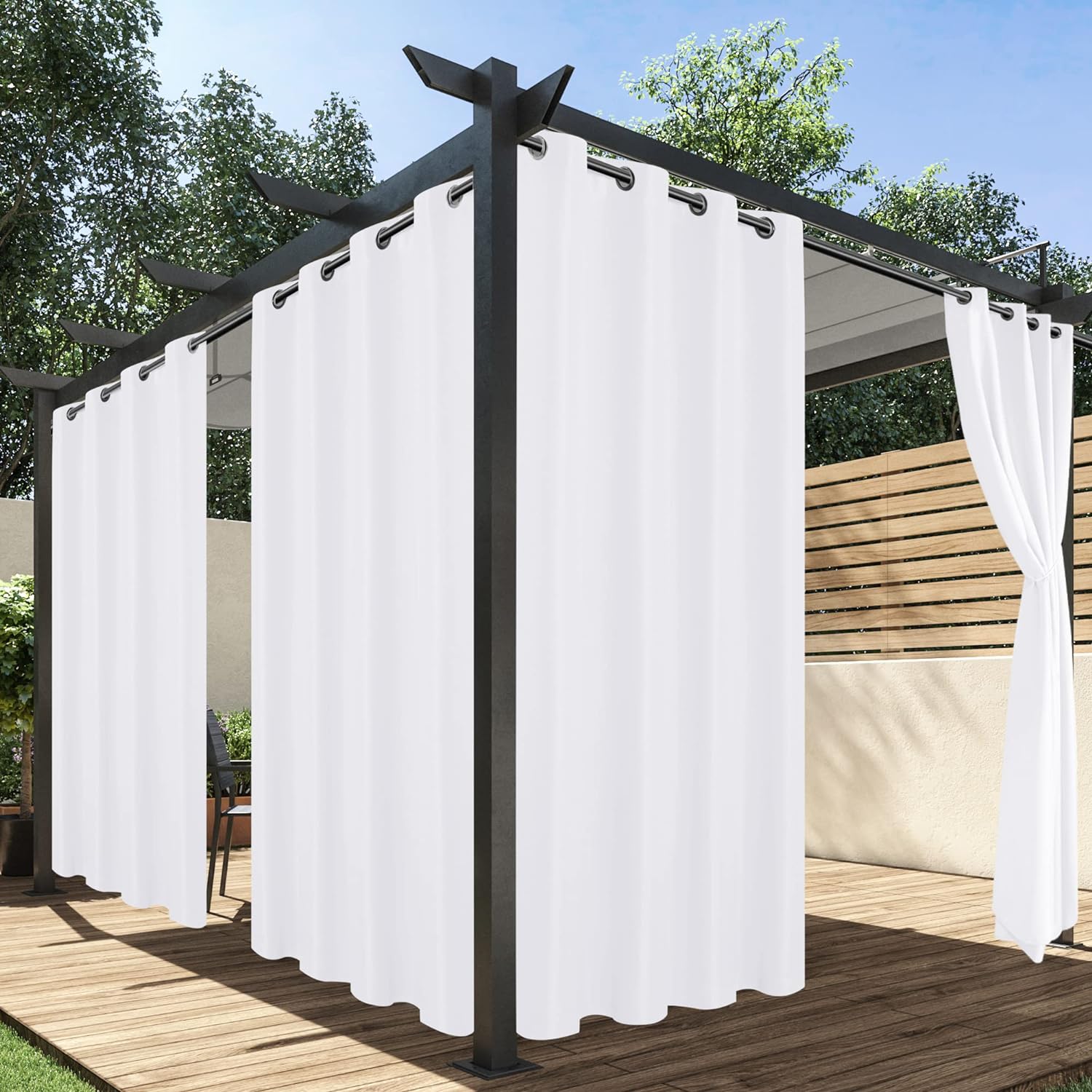 Waterproof Outdoor Curtains for Patio - Privacy & Light Filtering