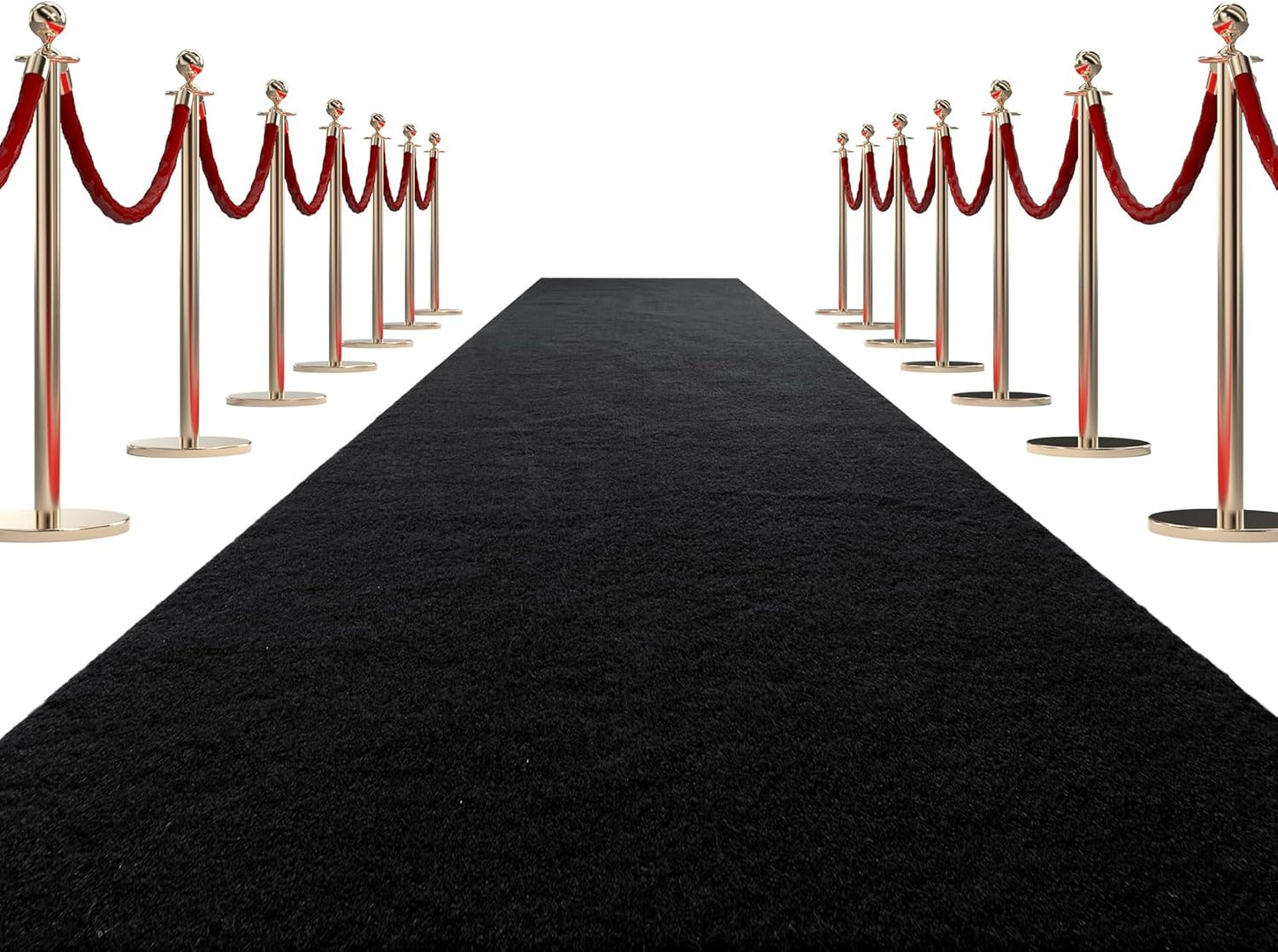 HOMBYS 450 GSM Extra Thick Black Carpet Runner for Events