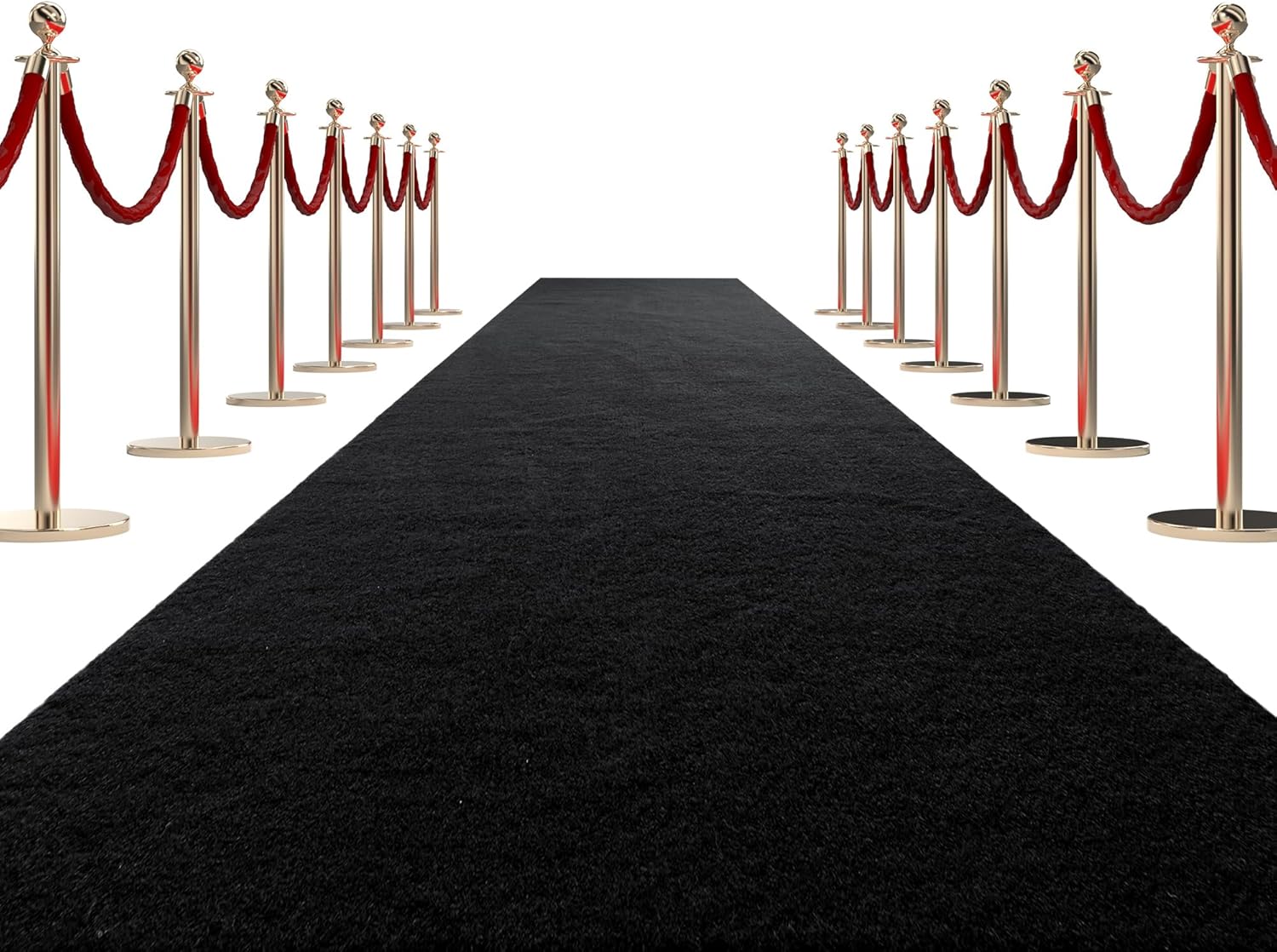 HOMBYS 450 GSM Extra Thick Black Carpet Runner for Events