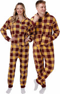 NFL Team Logo Pajamas Onesie for Fans - Plaid Hooded Comfort