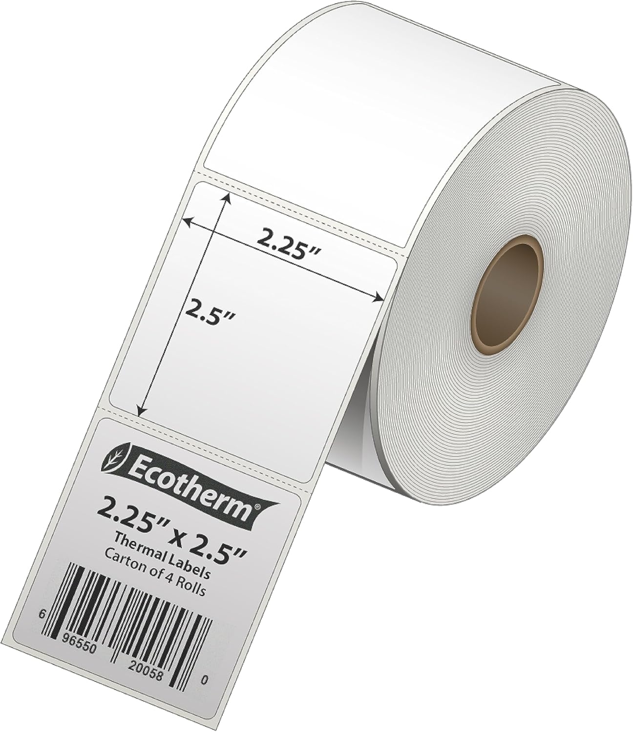 High-Quality Ecotherm 2.25x2.5 Thermal Labels: 2400 Labels, 4 Rolls 