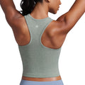 Seamless Ribbed Longline High Neck Sports Bra - Slim Crop Fit