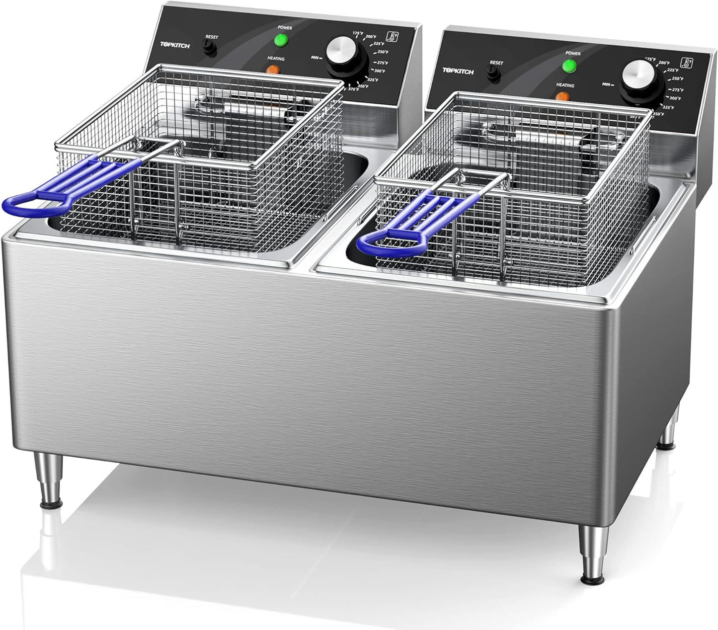 Double the Efficiency: 12L x 2 Electric Commercial Deep Fryer by TOPKITCH