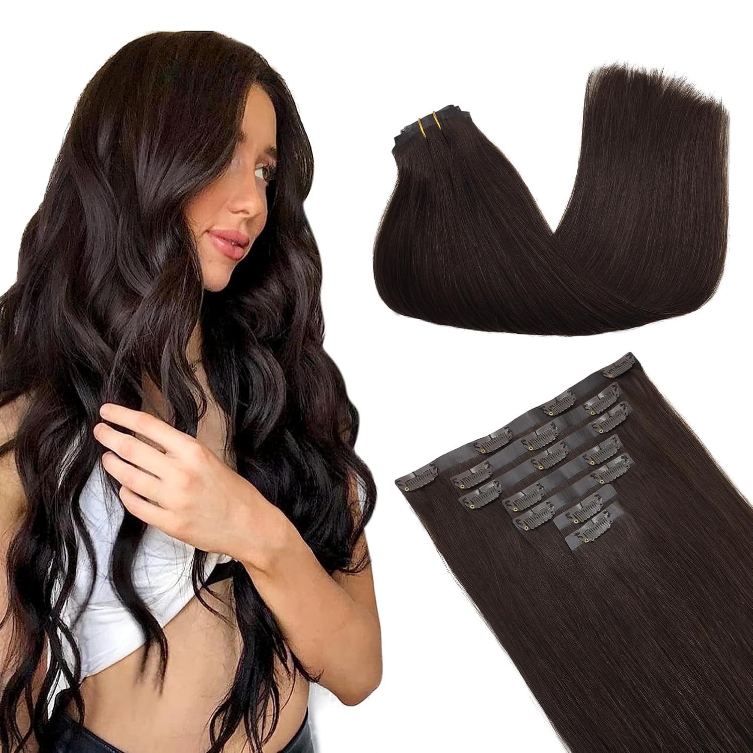 Clip in Hair Extensions Real Human Hair for Luxurious Style