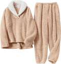 Mens Coral Fleece Fluffy Pajama Set 2 Piece - Warm Cozy Loungewear