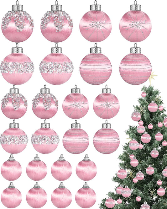 24 Pcs Christmas Balls Ornaments for Elegant Holiday Decor