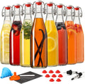 8 Set 16 OZ Swing Top Glass Bottles for Home Brewing and Storage