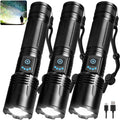 3 Pack Rechargeable Flashlights High Lumens 99,000 Lumens Super Bright