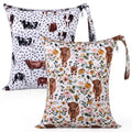 Cloth Diaper Wet Dry Bag Highland Cow - Waterproof Reusable Travel Bag