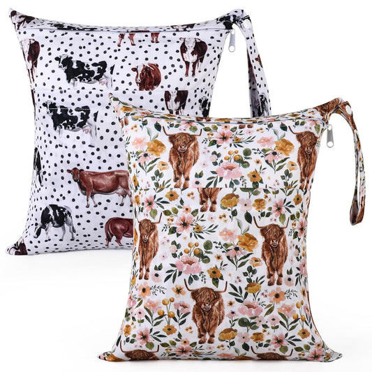 Waterproof Cloth Diaper Wet Bag - 2pcs Set