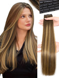 Double Invisible OVO Balayage Hair Extension 18in - Honey Blonde Remy