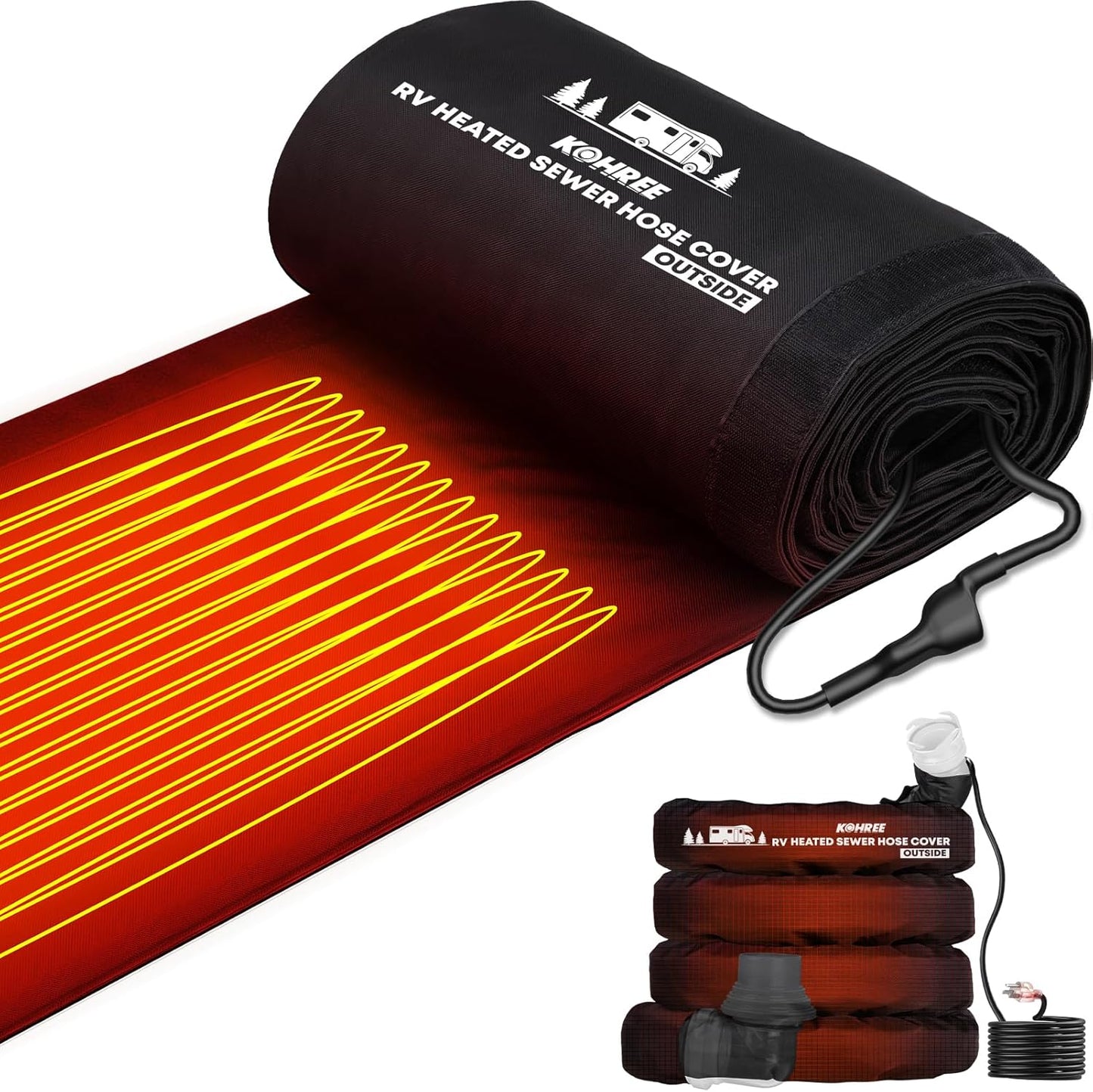 Kohree Heated RV Sewer Hose Sleeve for Winter Camping Protection
