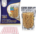 Premium 6x9 Quart Mylar Bags for Food Storage - 200 Pack
