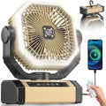 Camping Fan Rechargeable - 9-Inch Battery Powered Fan for Outdoors