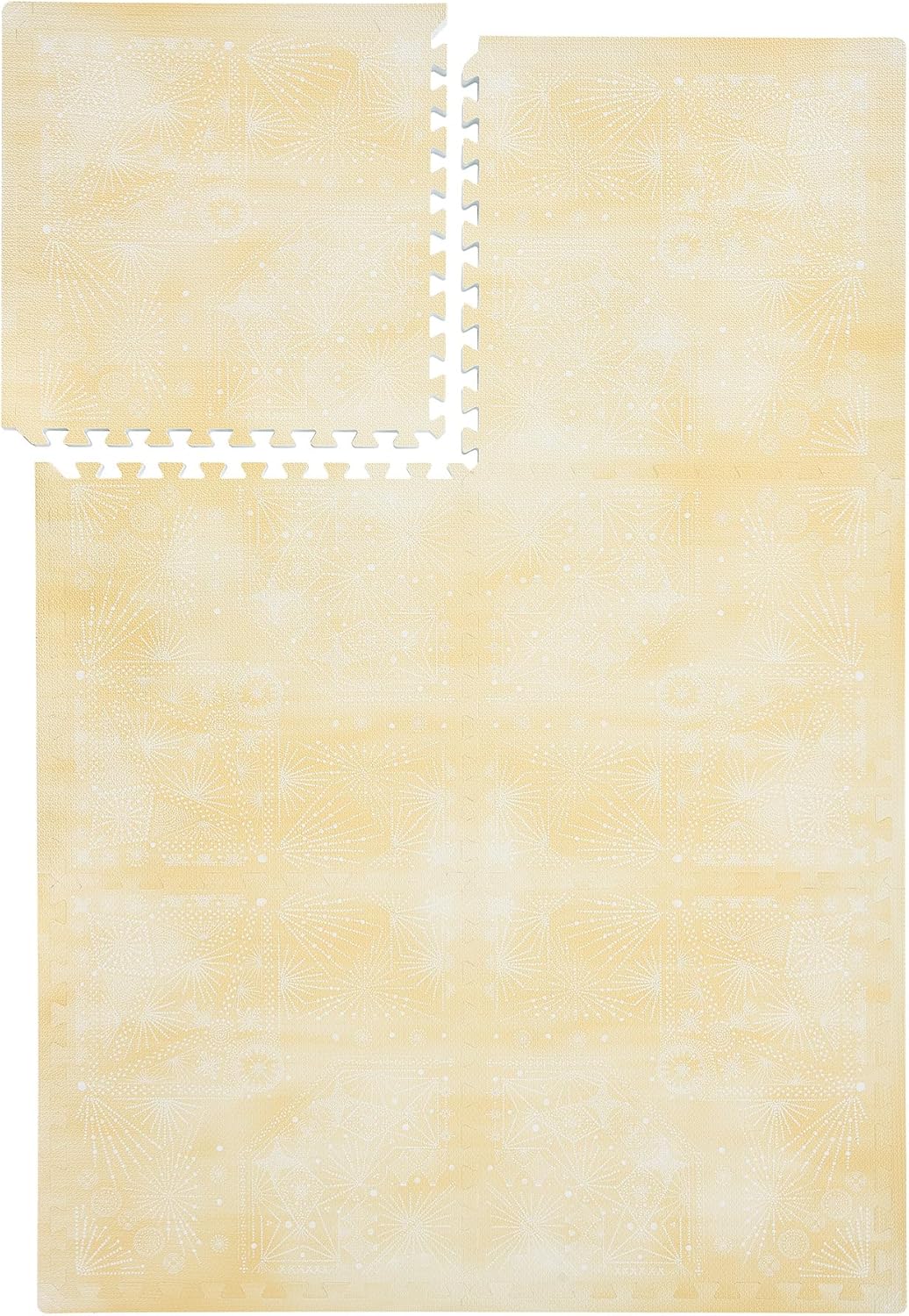 Stylish & Safe Champagne Yellow Foam Mat - XL Size, Non-Toxic, Waterproof