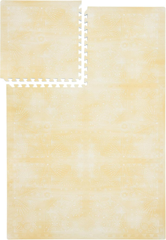 Premium 1 Inch Thick Expandable Floor Mat - Odorless - 6x4ft - Peel-Resistant - Champagne Yellow
