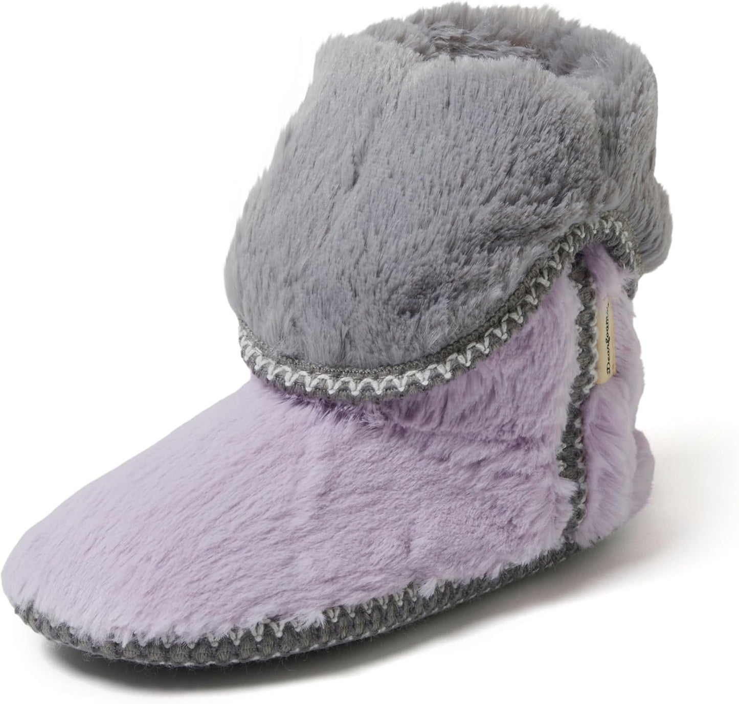 Fuzzy Memory Foam Beth Bedroom Bootie Slipper Sock with Grippers