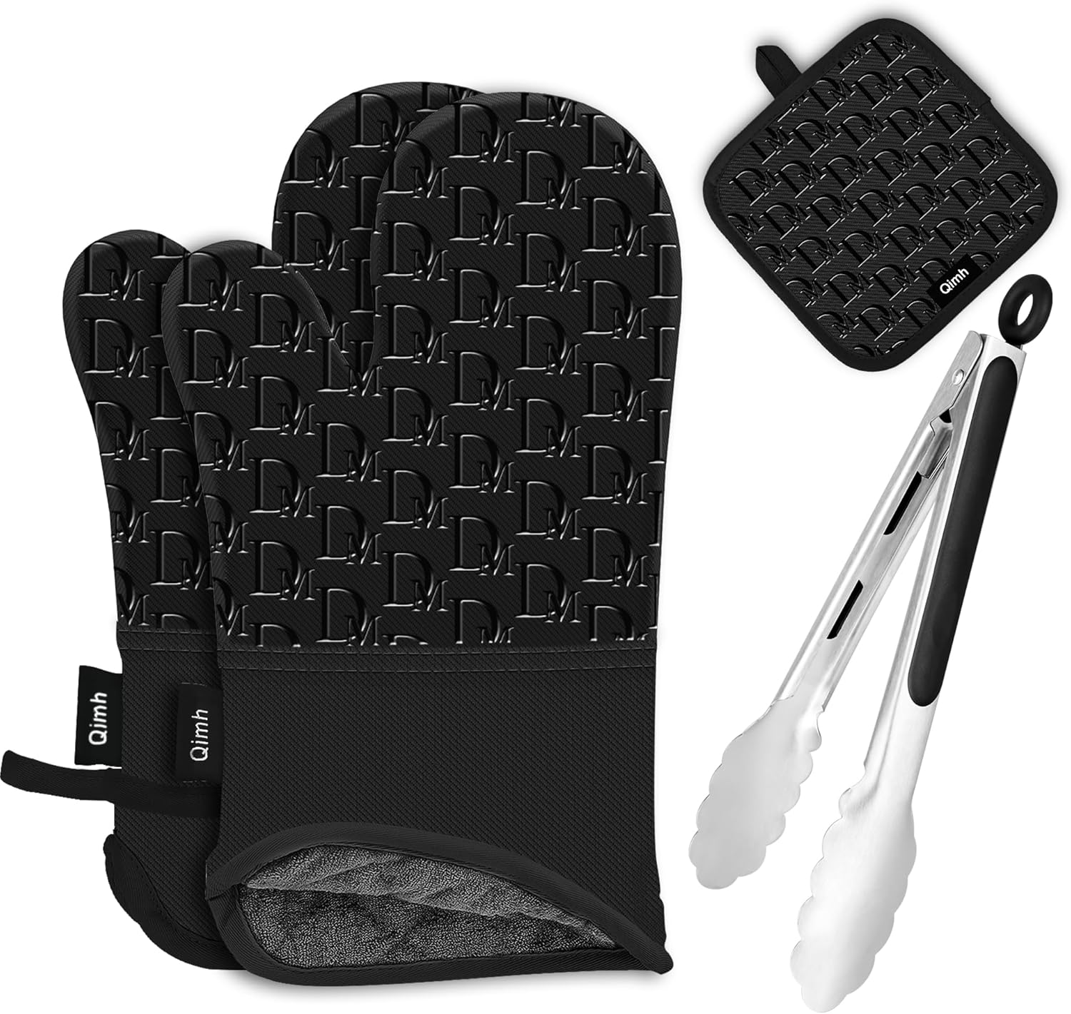 QiMH 4-Piece Set: Extra Long Heat Resistant Oven Gloves