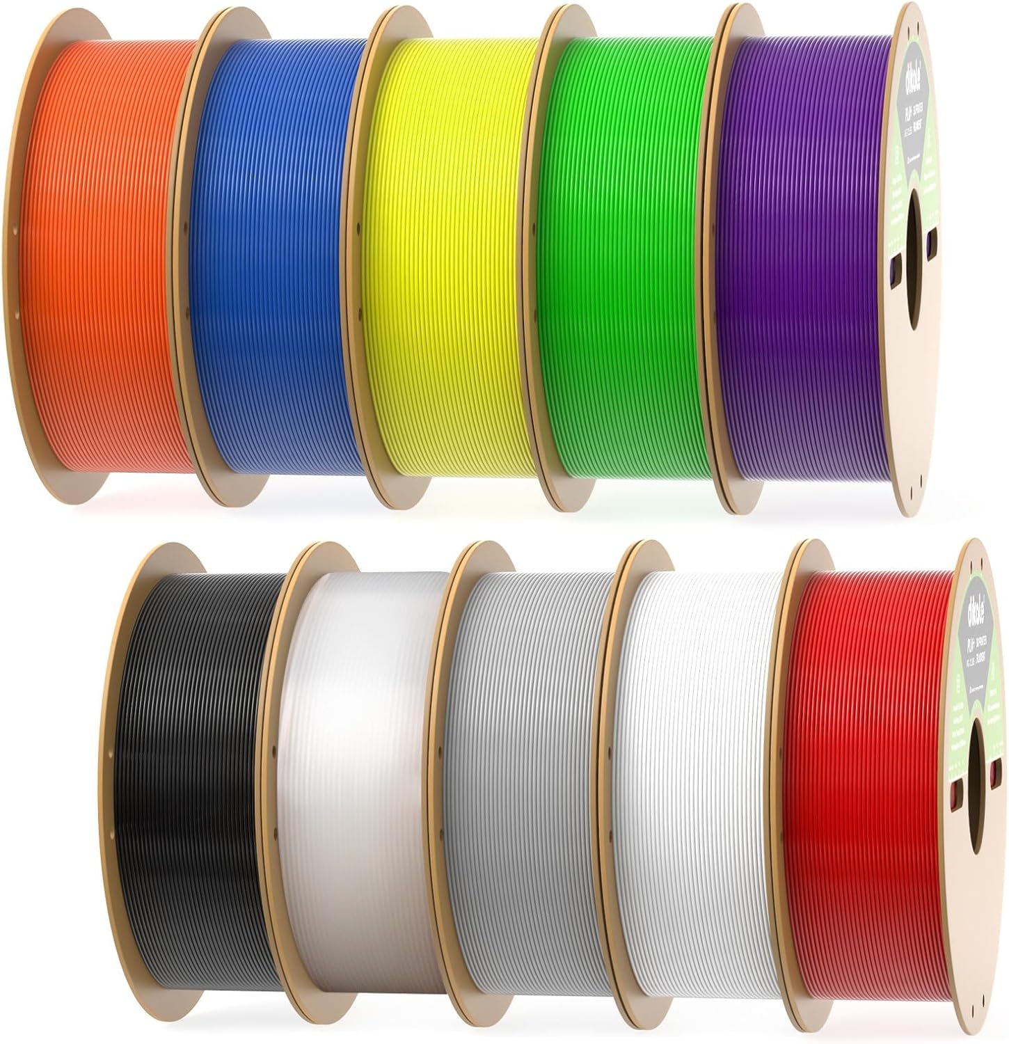 Dikale 10 Packs PLA Pro 3D Printer Filament, 1.75mm, 10KG