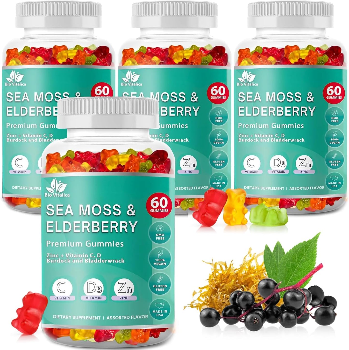 Sea Moss Gummies with Elderberry for Immunity and Detox