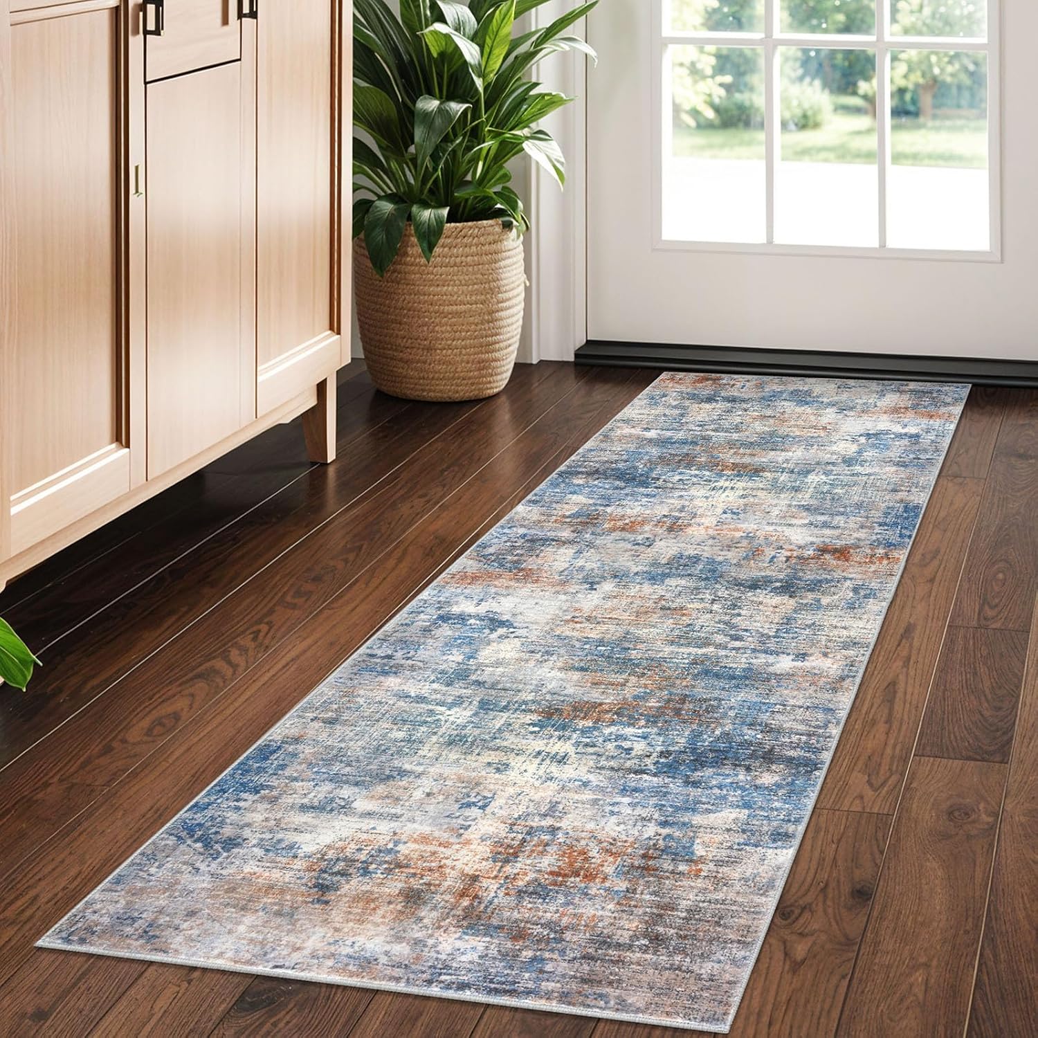 IOHOUZE Abstract Runner Rug 2x5 Ft for Hallways and Kitchens